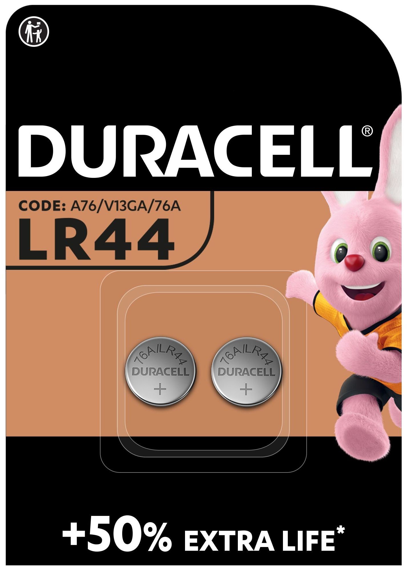 Батарейка Duracell LR44 / V13GA / A76 * 2 (5000394504424 / 5007795) цена 89.00 грн - фотография 2