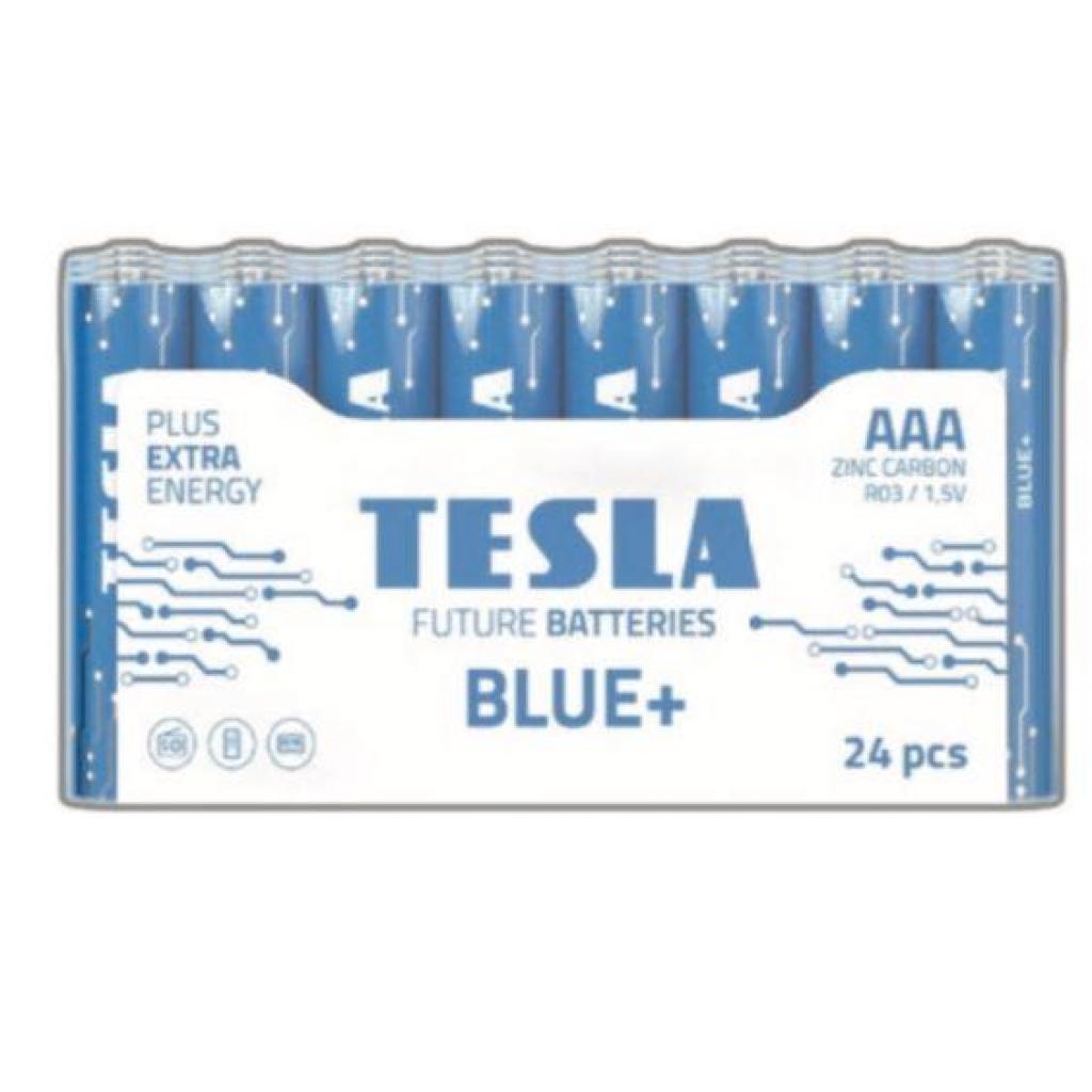 Батарейки типа ААА Tesla AAA Blue+ R03 CARBON ZINK 1.5V * 24 (8594183392219)