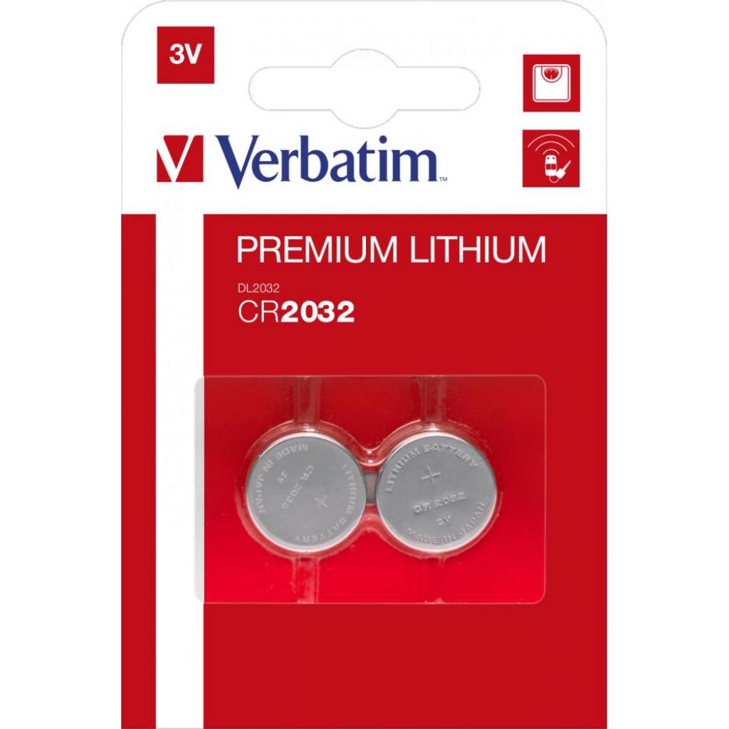 Батарейка Verbatim CR 2032 Lithium 3V * 2 (49936)
