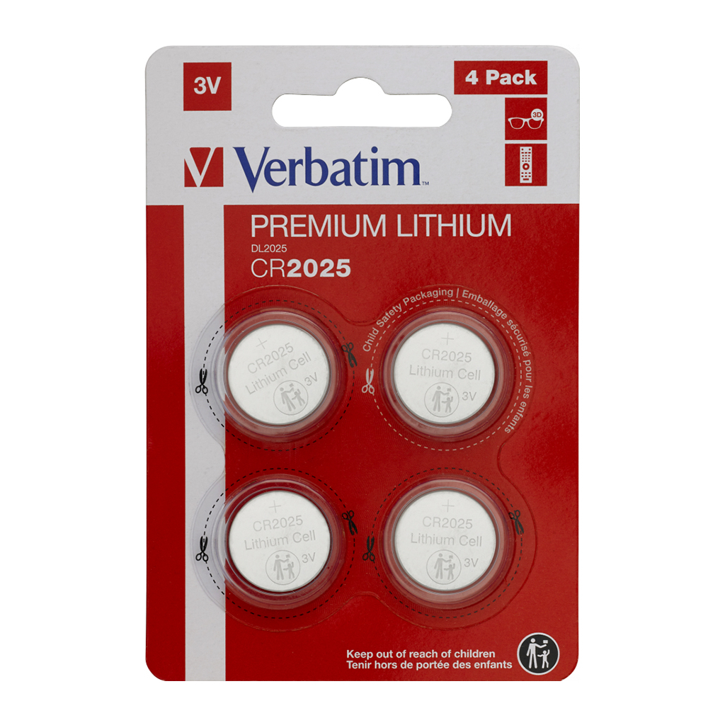 Відгуки батарейка Verbatim CR 2025 Lithium 3V * 4 (49532)