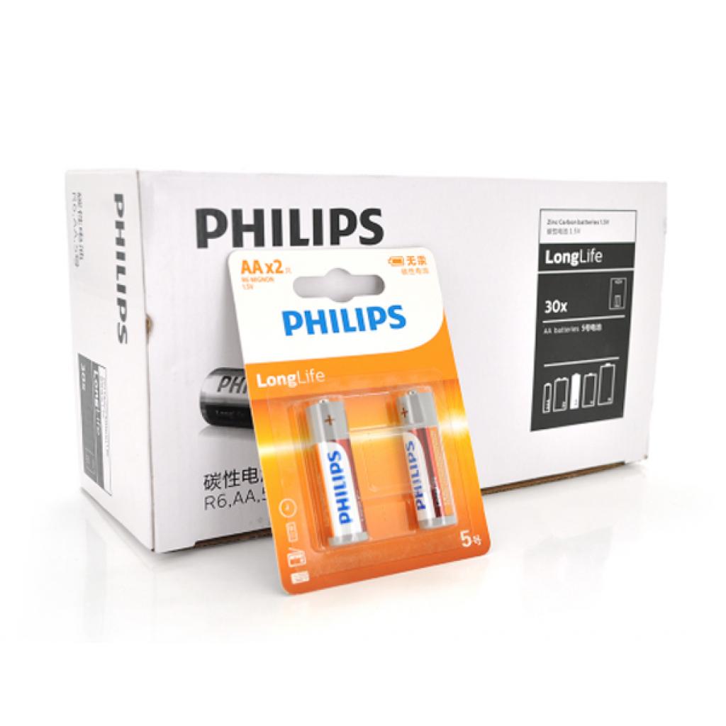 Батарейка Philips AA Super Heavy Duty 1.5V R6 2pcs/card (R6L2BT/93) в интернет-магазине, главное фото