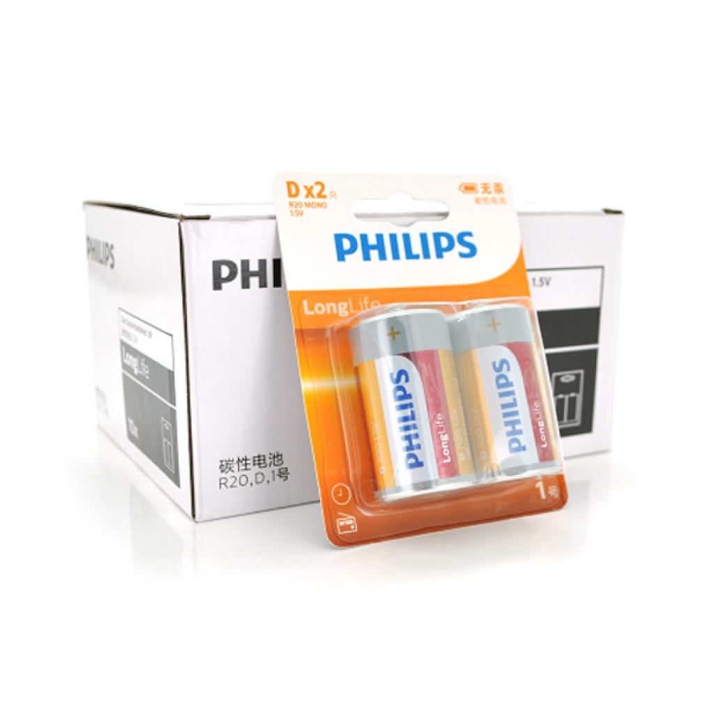 Батарейка Philips D Super Heavy Duty R20, 2pcs/card (R20L2FT/93) в интернет-магазине, главное фото