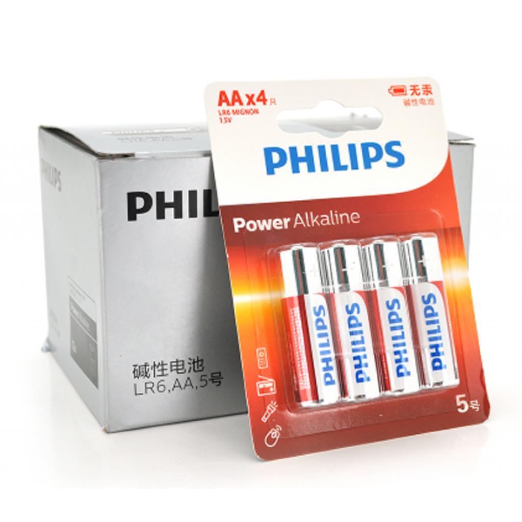 Батарейка Philips AA Alkaline 1.5V LR6, 4pcs/card (LR6P4BT/93) в інтернет-магазині, головне фото
