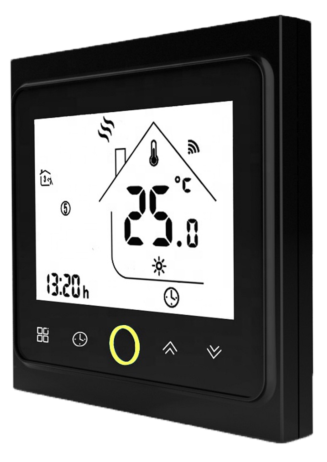 Терморегулятор черного цвета для теплого пола Tervix Pro Line WiFi Thermostat (114130)