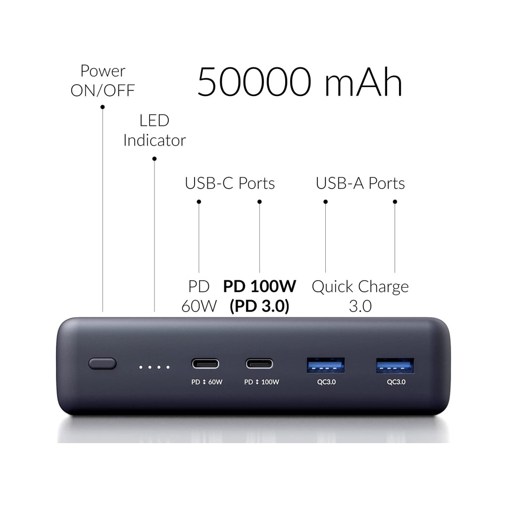 Повербанк Voltero 50000mAh S50 PD/100W QC/3.0/18W USB-C*2, USB-A*2 (8720828063200) ціна 0 грн - фотографія 2