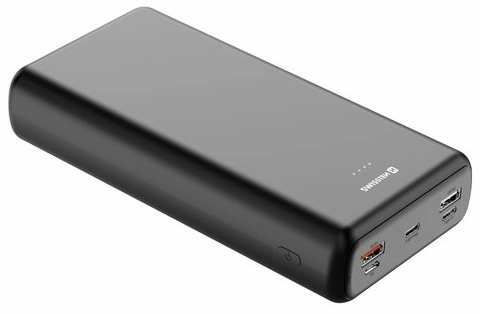 Ціна повербанк SWISSTEN 30000mAh PD/20W, QC/3.0, USB-C, Lightning, Micro-USB, 2*USB-A, +cable USB-C 3A, black в Рівному