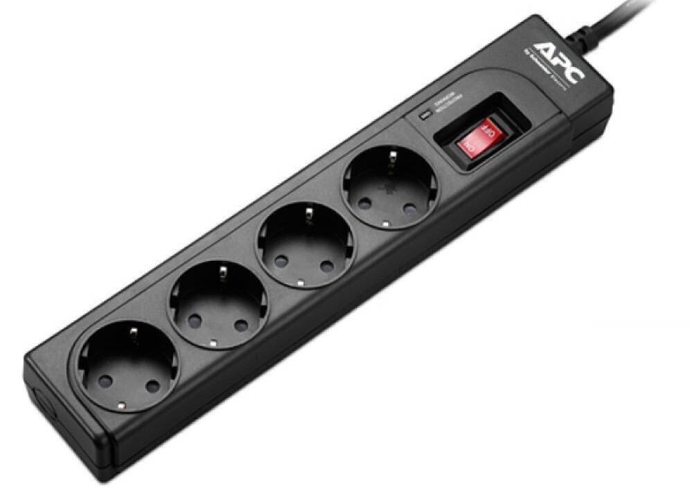 Мережевий фільтр APC Essential SurgeArrest 4 outlets, Black (P43B-RS)