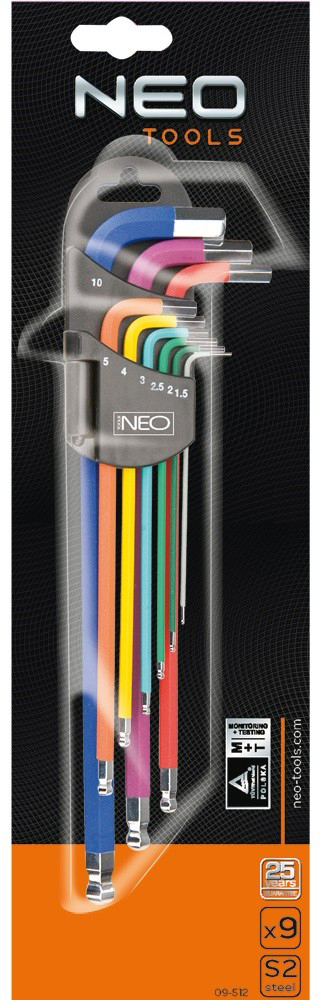 Набір шестигранних ключів Neo Tools 09-512 9 шт. ціна 1040 грн - фотографія 2