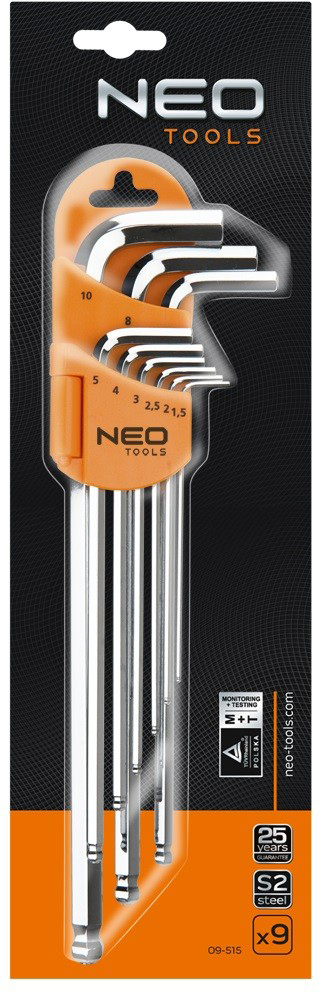Набор шестигранных ключей Neo Tools 09-515 9 шт. цена 935.00 грн - фотография 2