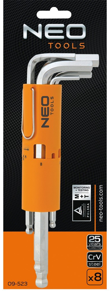Набір шестигранних ключів Neo Tools 09-523 8 шт. ціна 348.00 грн - фотографія 2