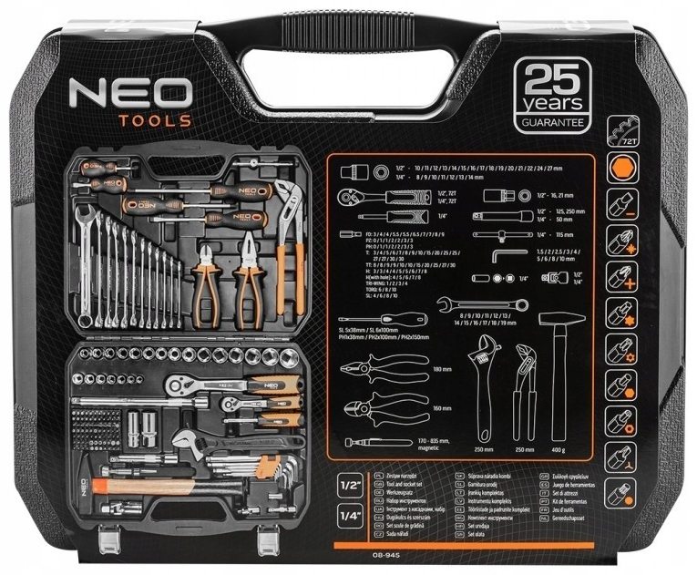 Набор инструментов Neo Tools 08-945 143 шт. цена 8945 грн - фотография 2