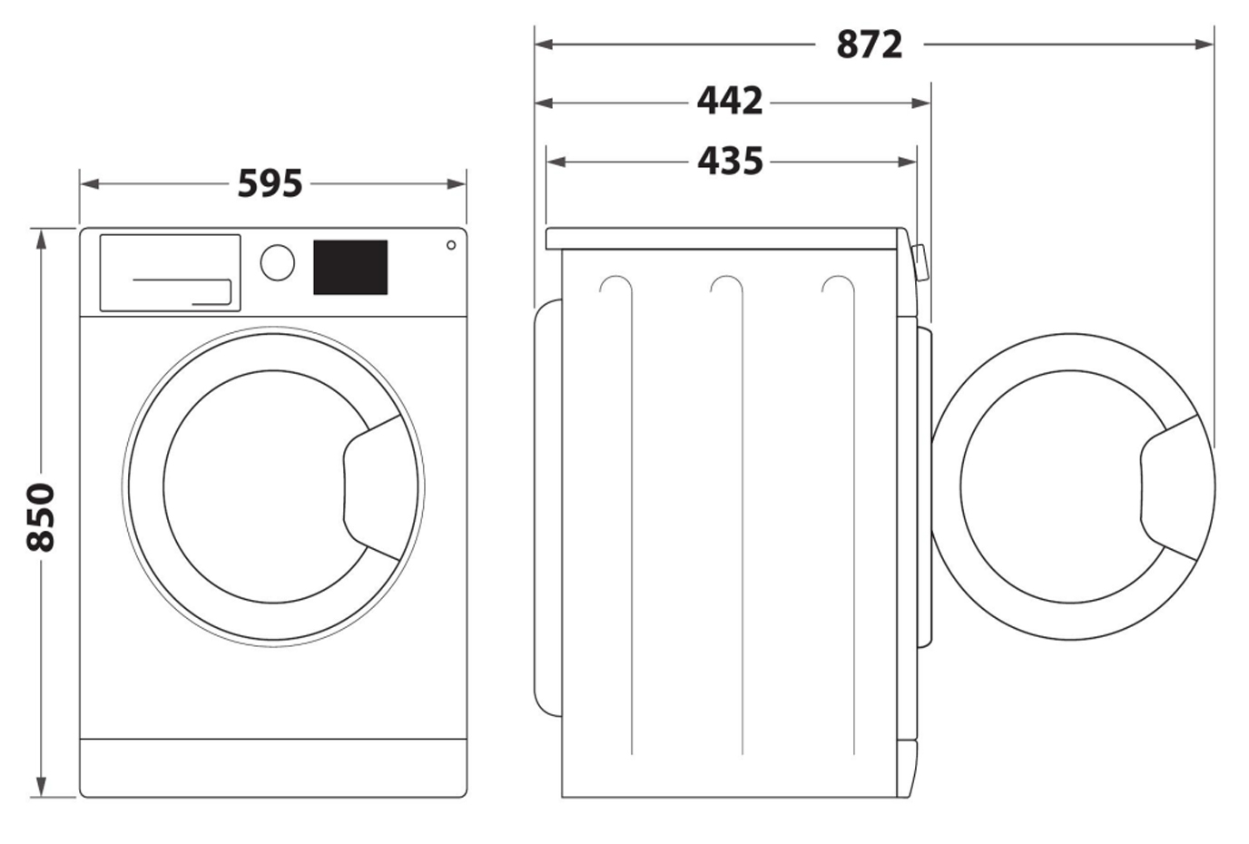 Whirlpool WRSB7259WBUA Габаритные размеры