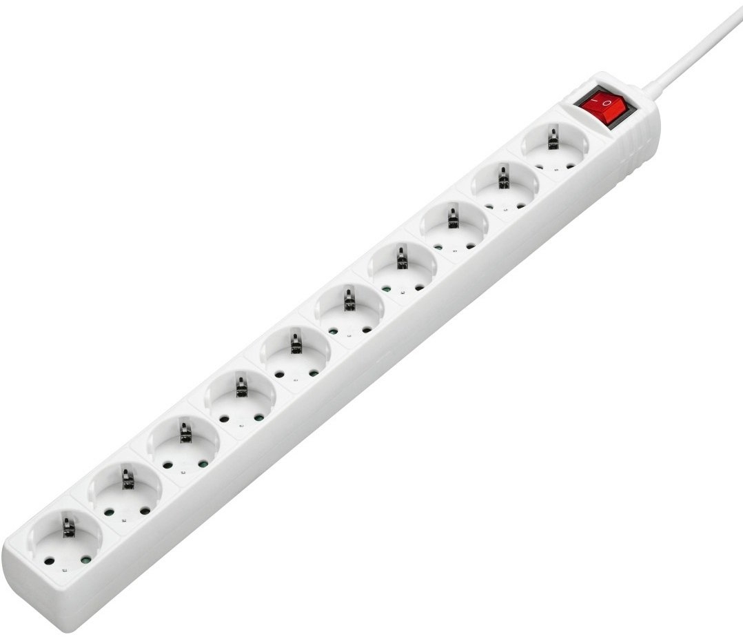 Hama 10XSchuko 3G*1.5мм 3м White (00137234)