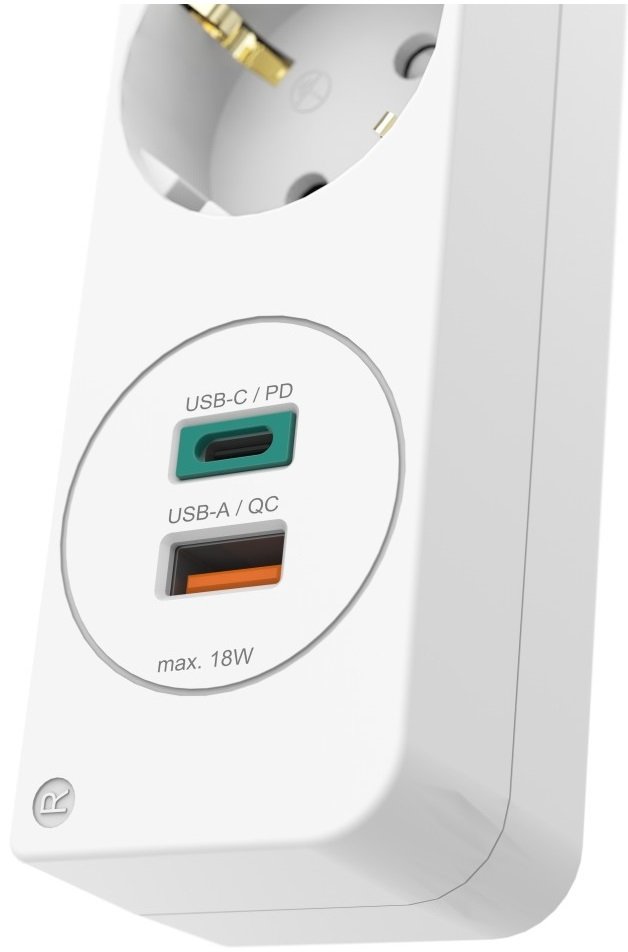 Сетевой фильтр Hama 3XSchuko 3G*1.5мм 1.4м USB-C/A, PD/QC White (00133757) характеристики - фотография 7