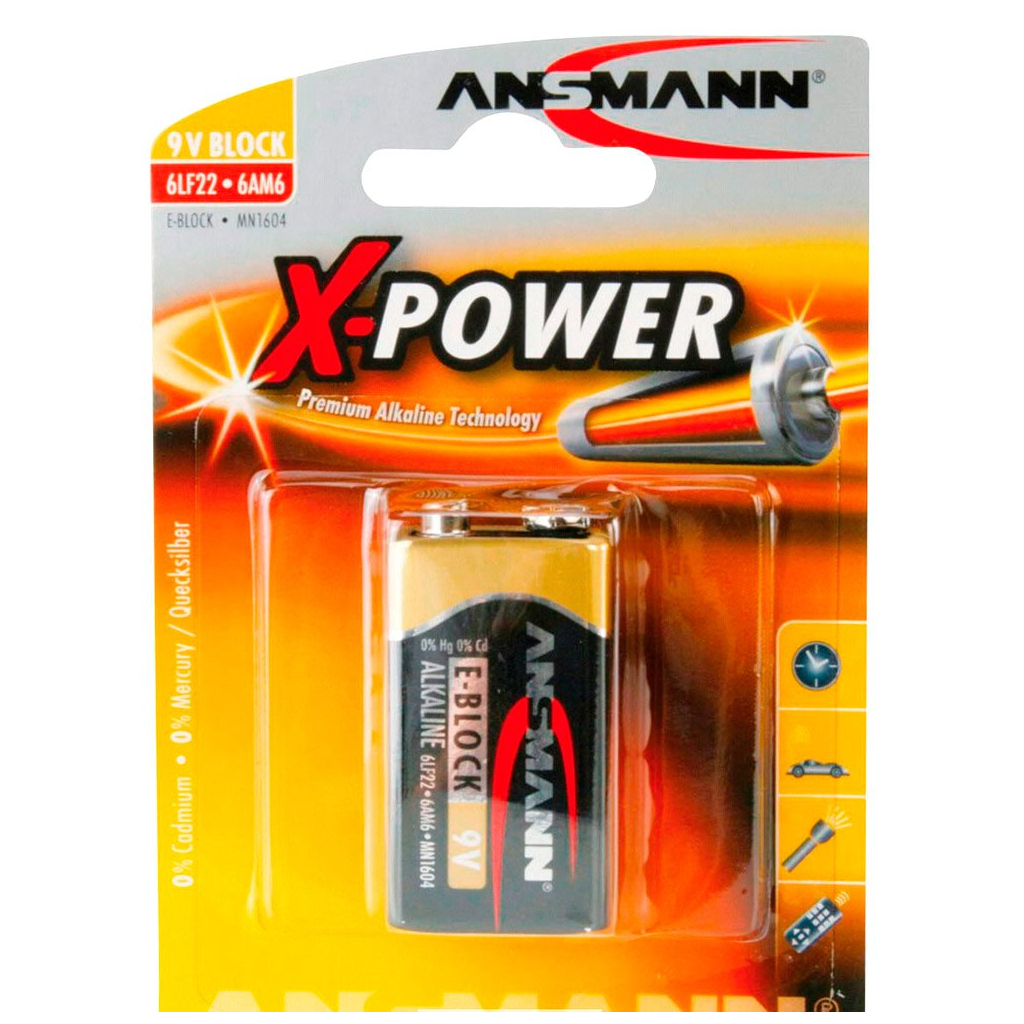 Батарейка Alkaline X-Power 6LF22 / 6AM6 * 1 Ansmann (6LF22/6AM6)