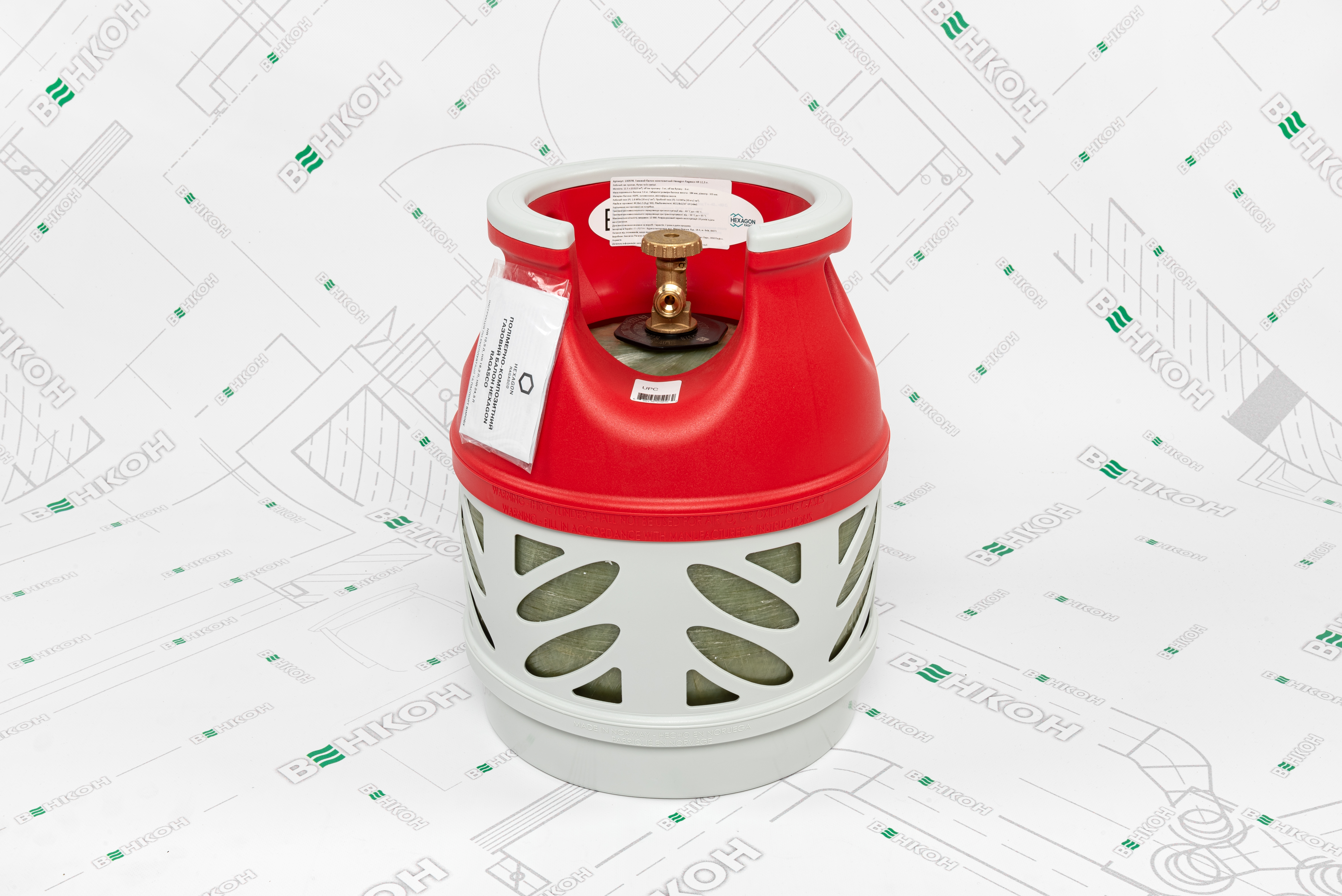 Газовий балон композитний Hexagon Ragasco LPG 12.5L 100578 ціна 4190.00 грн - фотографія 2