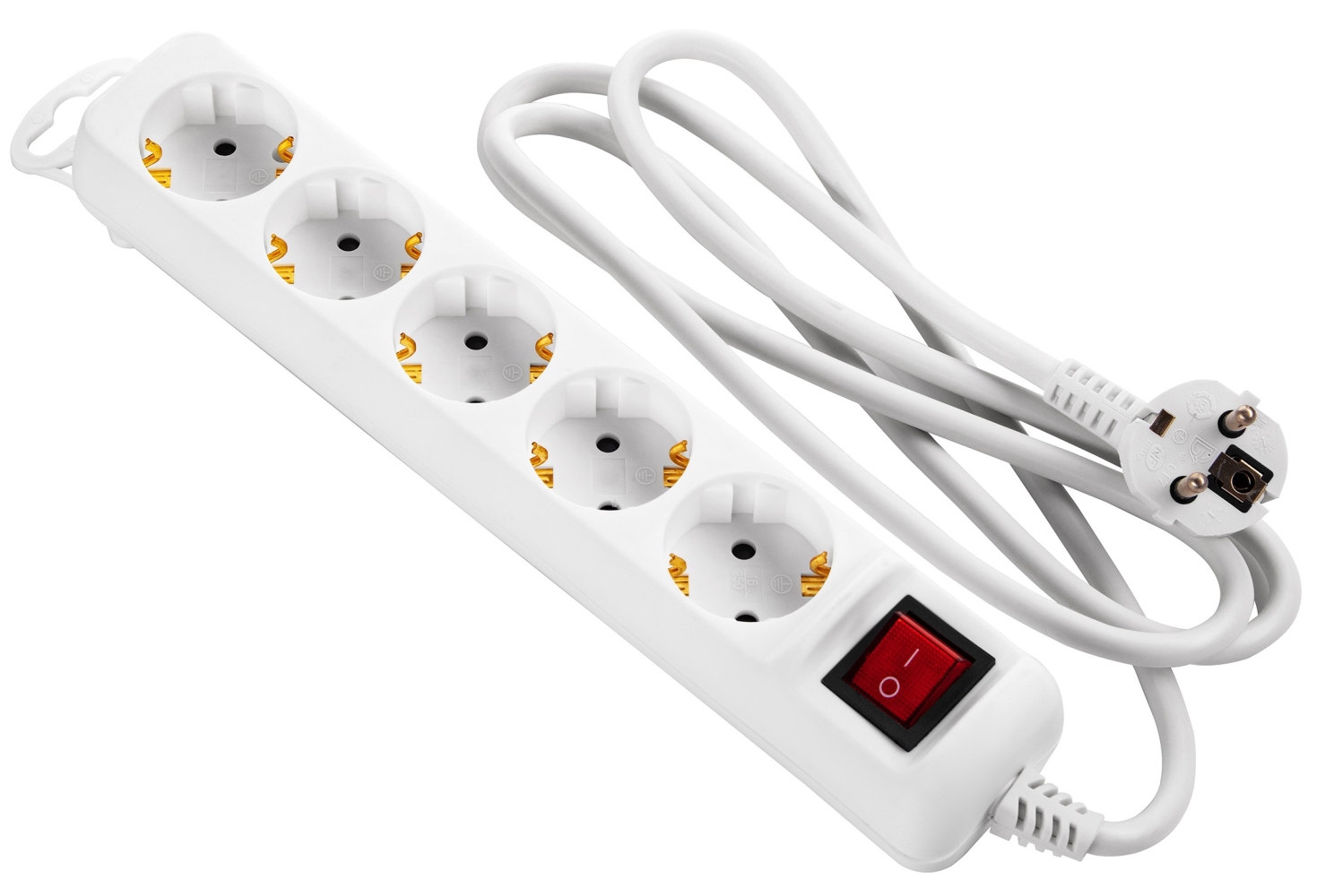 2E 5XSchuko 3G*1.5мм, 1.5м, white (2E-U05ESM1.5)