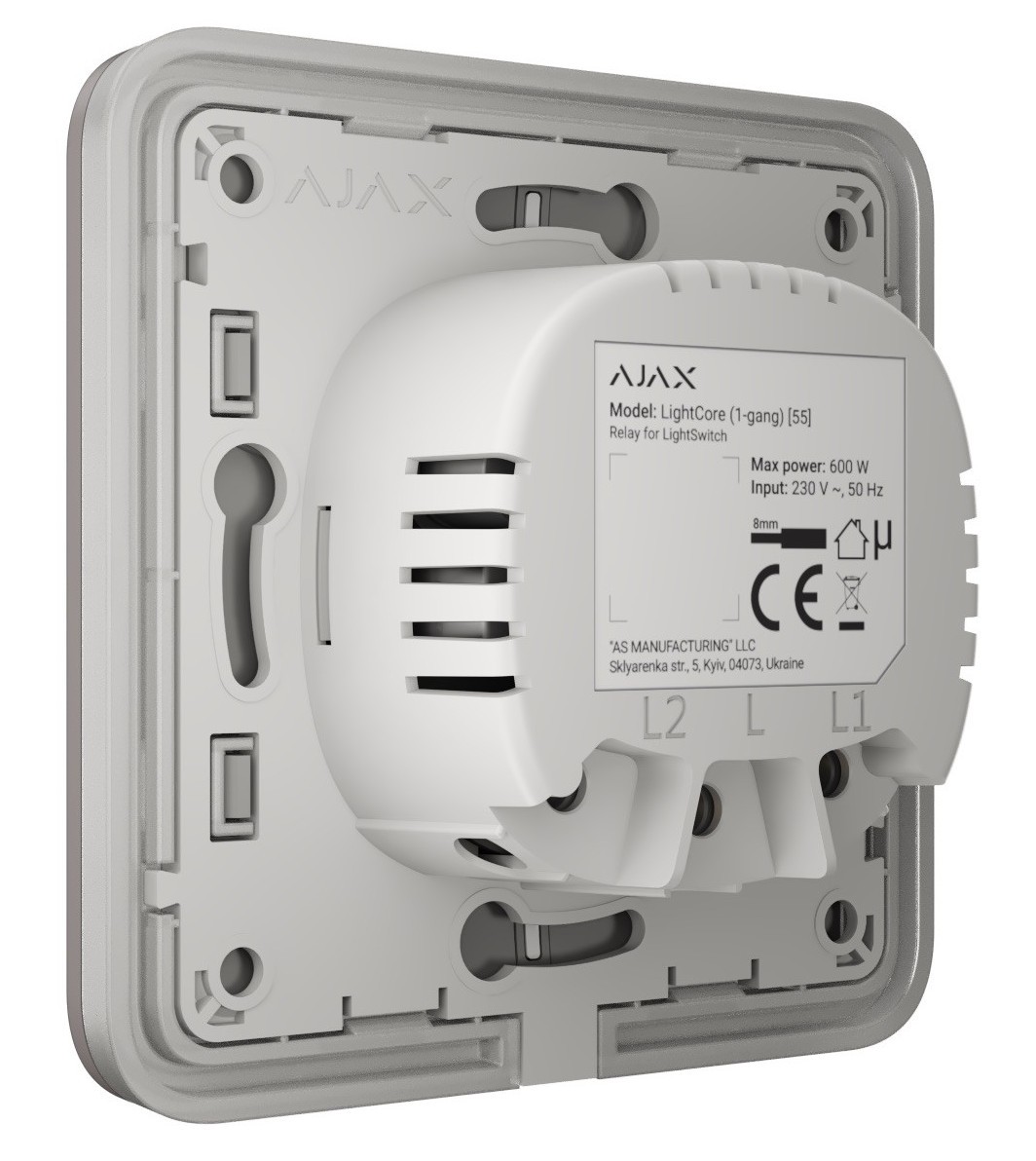 в продажу Клавіша вимикача Ajax LightSwitch 1-клавішний Grey - фото 3