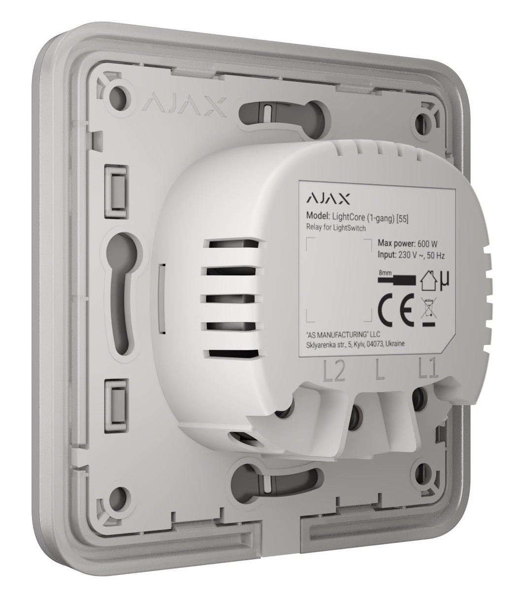 в продаже Кнопка для одноклавишного выключателя проходного типа Ajax LightSwitch 1-клавишный Fog (без механизама) - фото 3