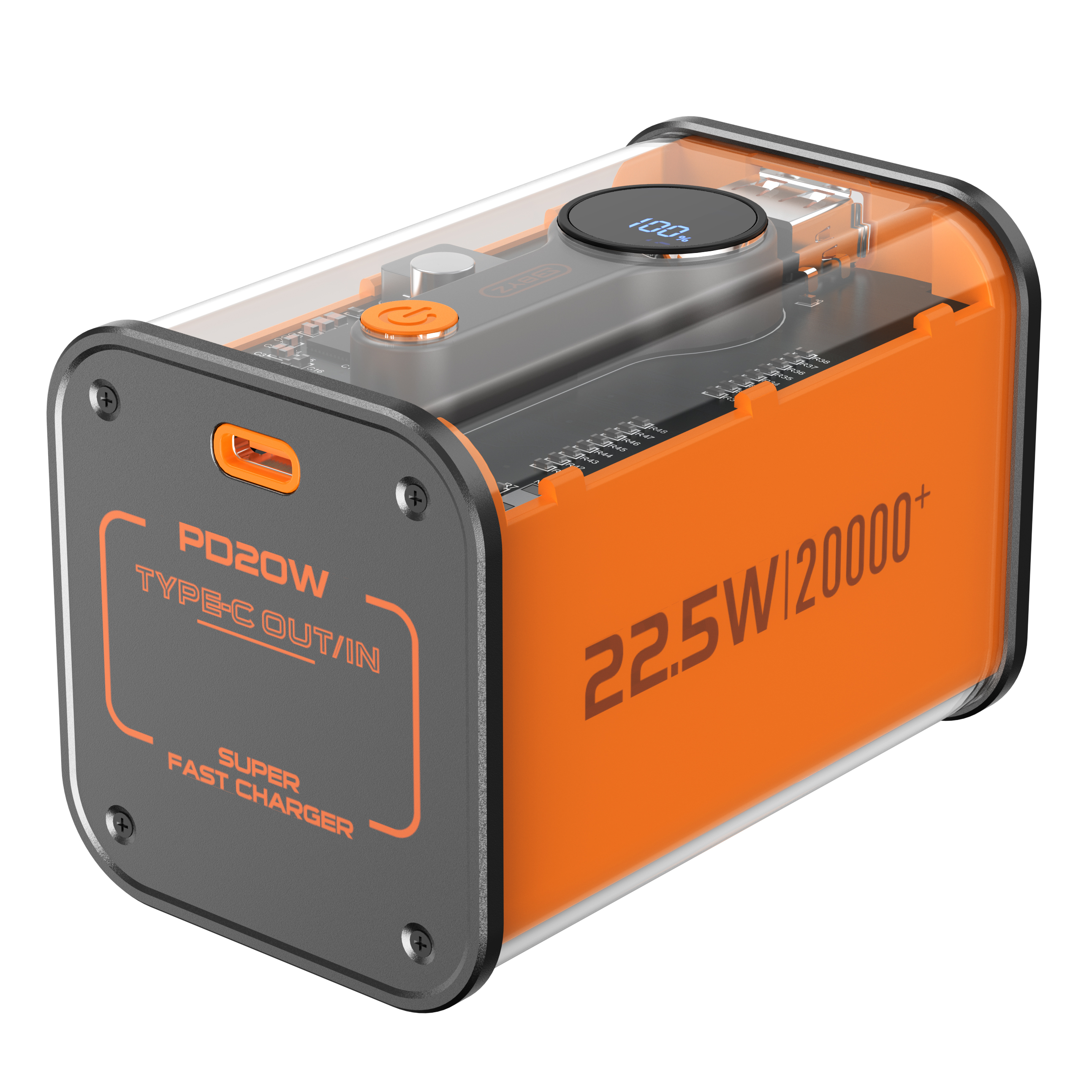 Повербанк BYZ W90-20000 mAh Type-C PD (Orange) ціна 799 грн - фотографія 2