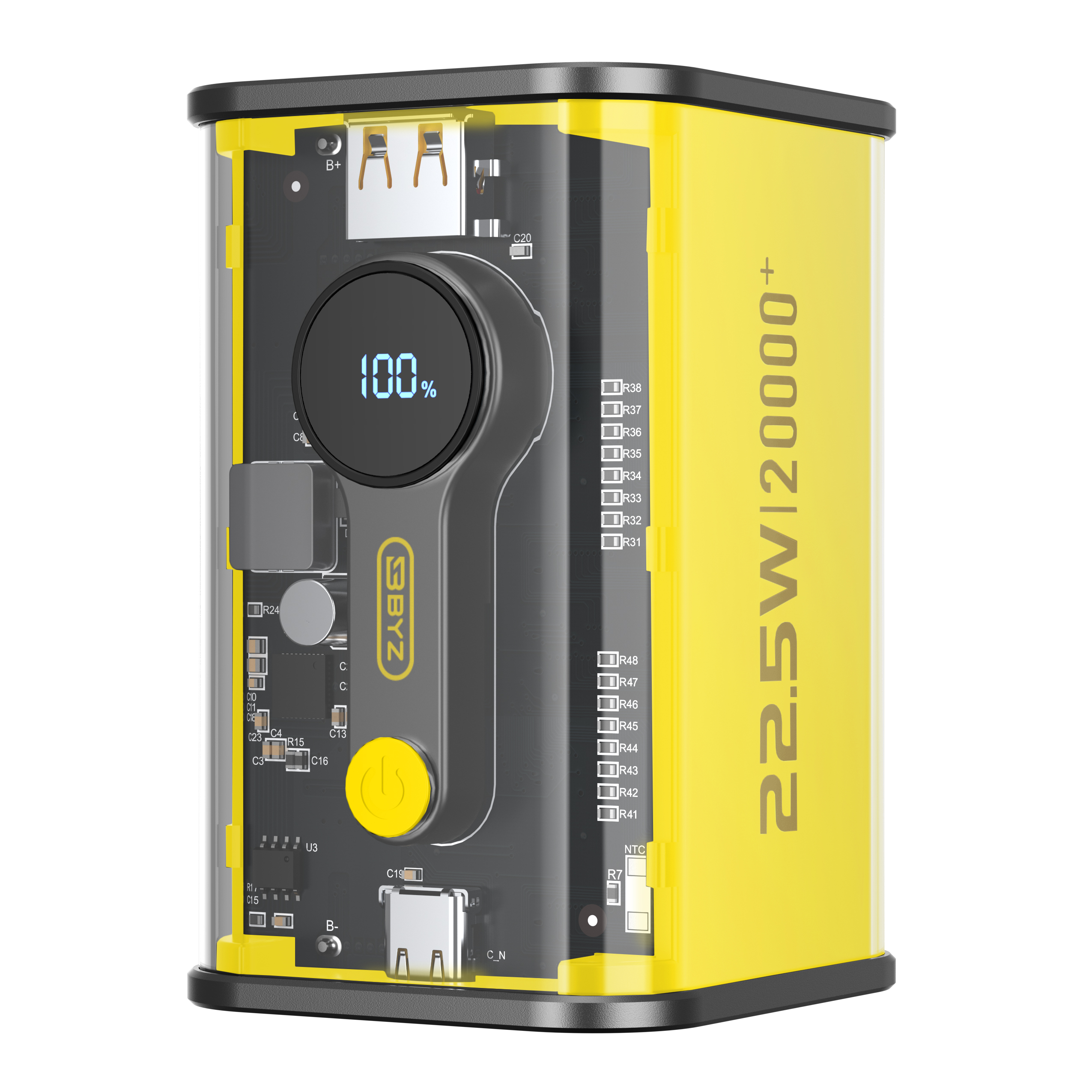 Повербанк BYZ W90-20000 mAh Type-C PD (Yellow) в интернет-магазине, главное фото