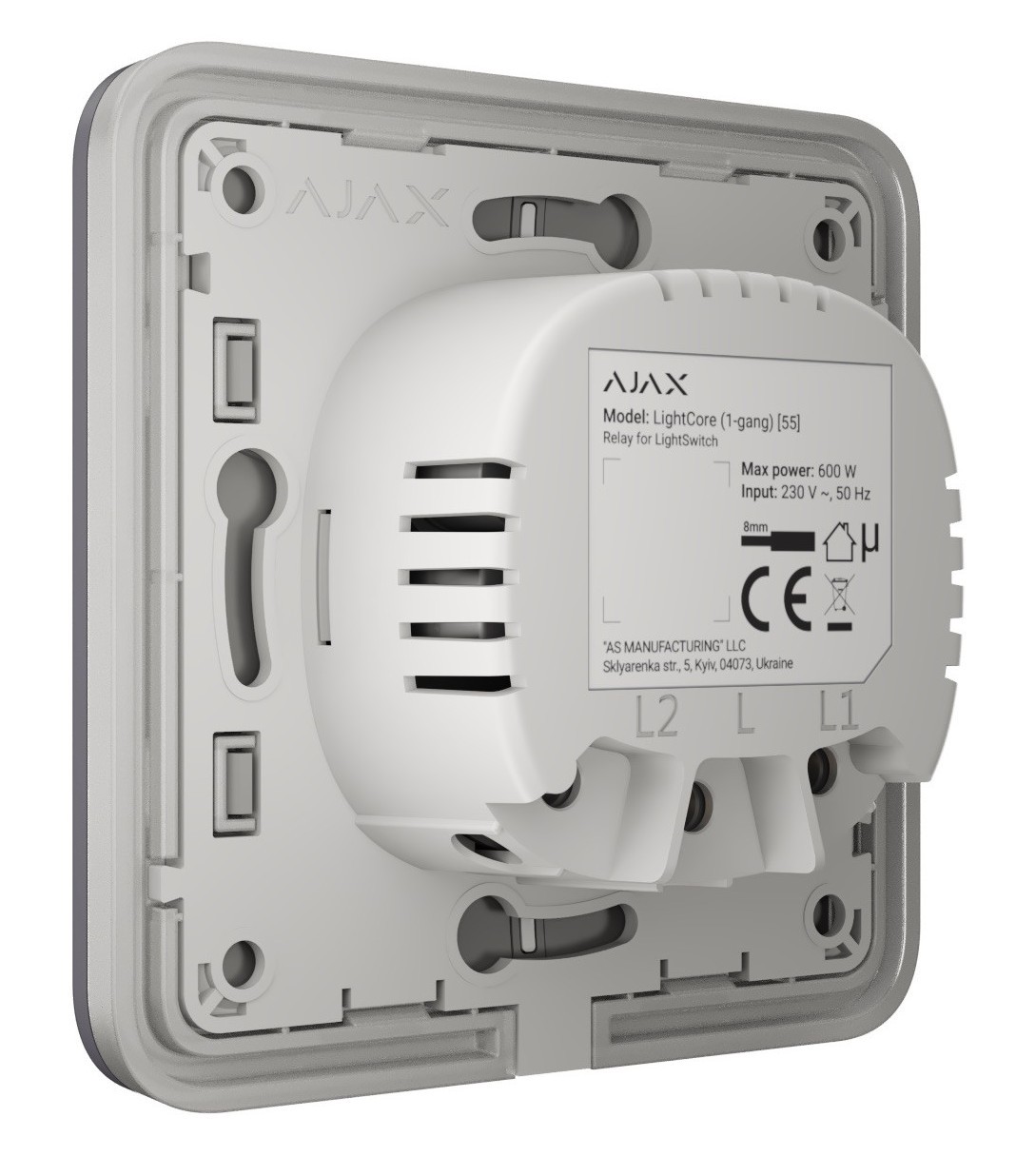 в продаже Клавиша выключателя Ajax LightSwitch проходной Graphite (без механизама) - фото 3