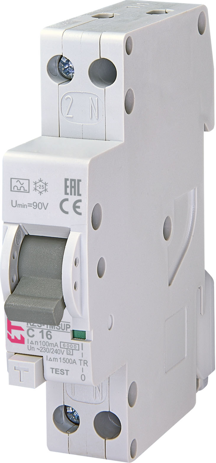 Диференціальний вимикач ETI KZS-1M-SUP 1p+N A C16/0.1 (002175874) в інтернет-магазині, головне фото