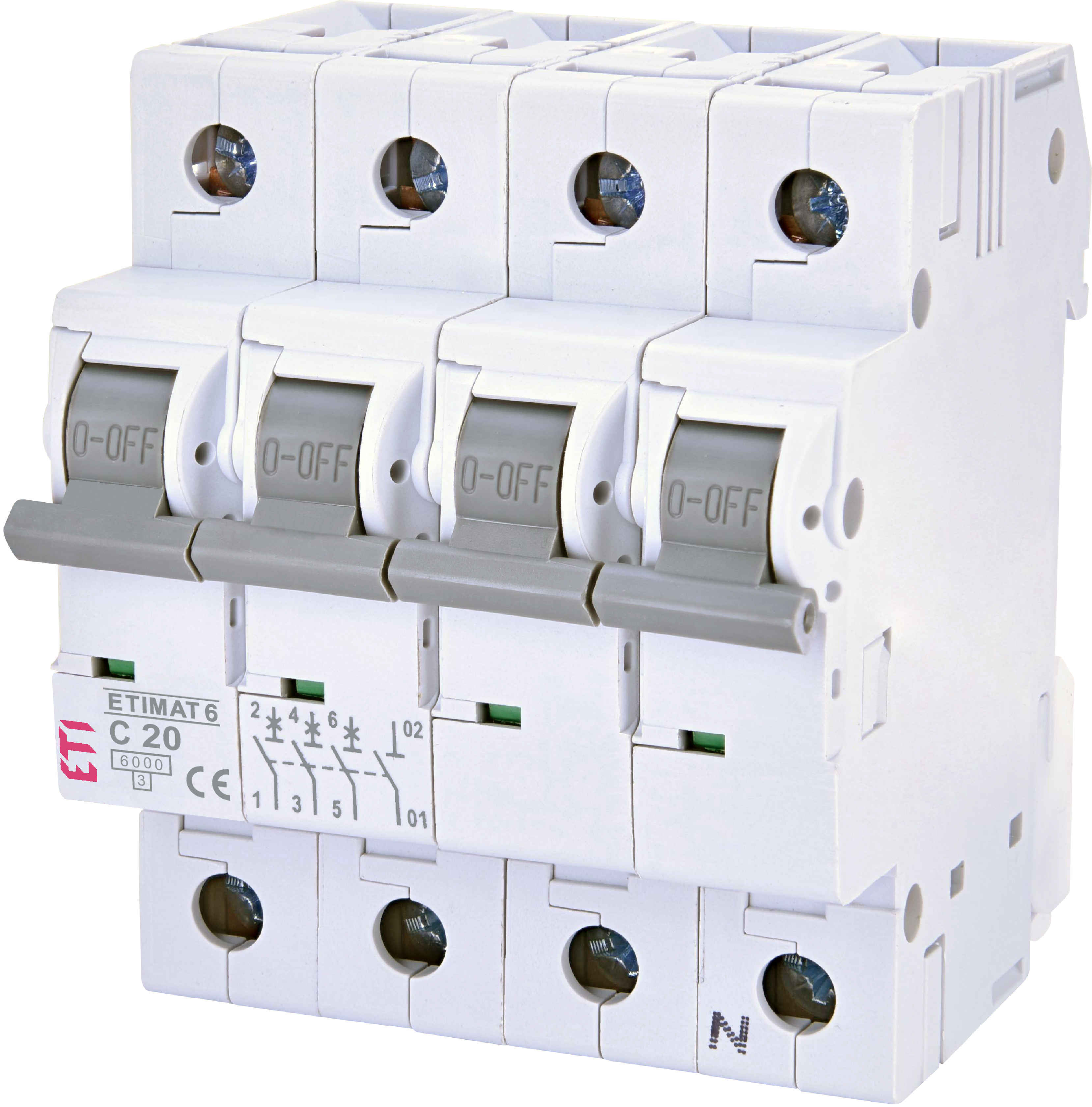 Автоматичний вимикач ETI ETIMAT 6 3p+N C20 (002146517)