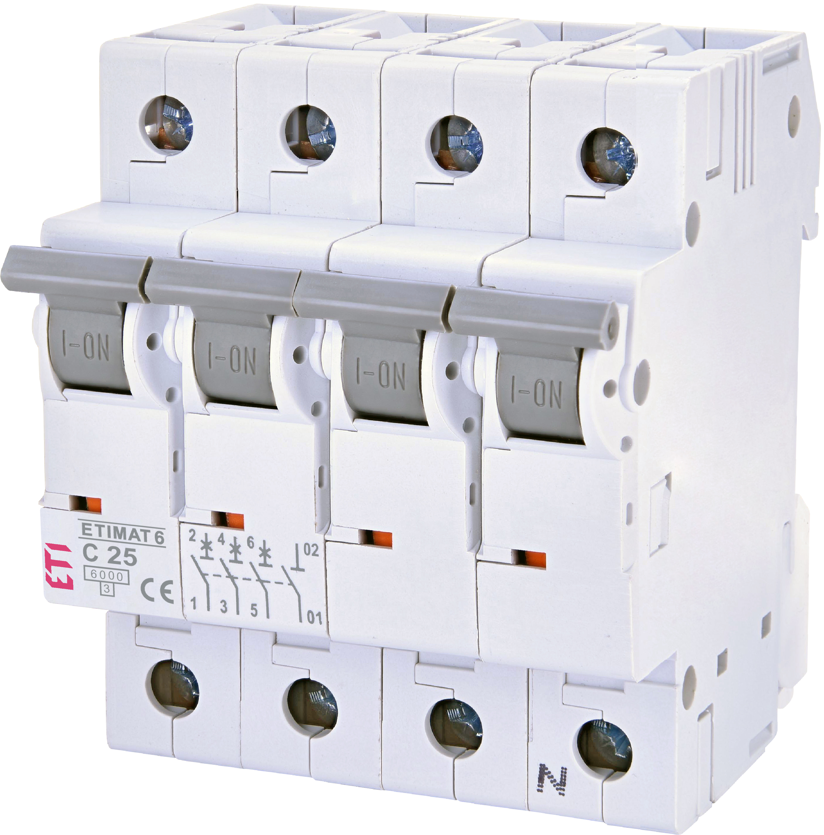 Автоматичний вимикач ETI ETIMAT 6 3p+N C25 (002146518)