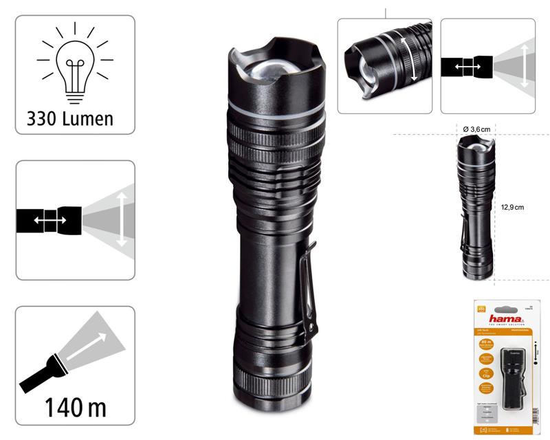 в продажу  Ліхтарик HAMA PRO 3 LED L330 Black 00136672 - фото 3