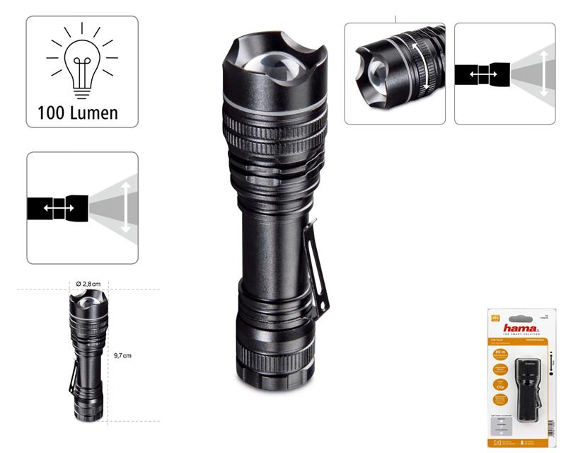 в продажу Ліхтарик HAMA PRO 1 LED L100 Black 00136670 - фото 3