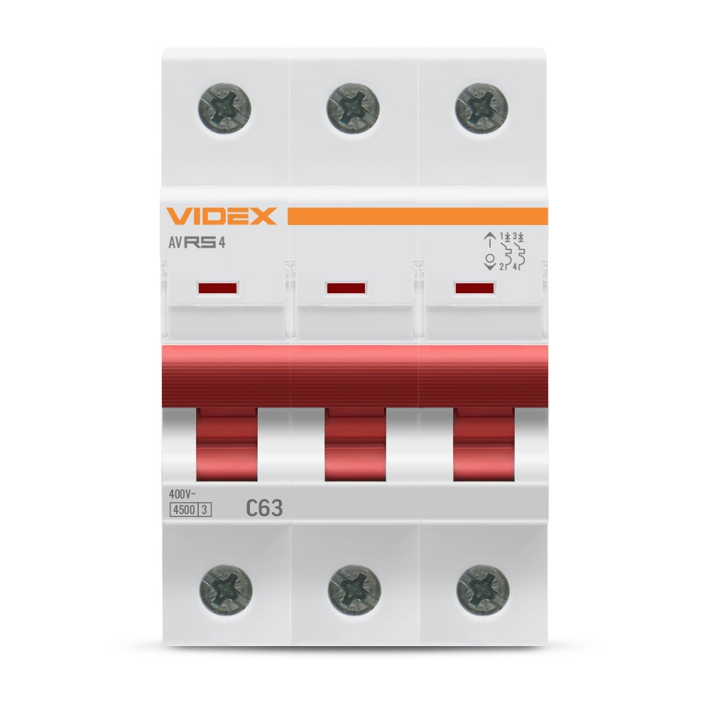 Автоматический выключатель Videx RESIST RS4 3p 63А С 4,5кА (VF-RS4-AV3C63) цена 400.00 грн - фотография 2