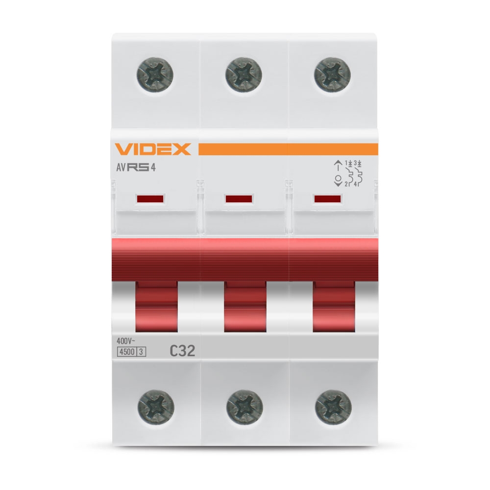 Автоматический выключатель Videx RESIST RS4 3p 32А С 4,5кА (VF-RS4-AV3C32) цена 349.00 грн - фотография 2