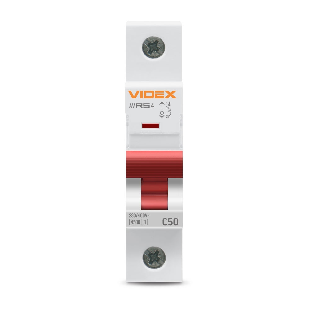 Автоматичний вимикач Videx RESIST RS4 1p 50А С 4,5кА (VF-RS4-AV1C50) ціна 133 грн - фотографія 2