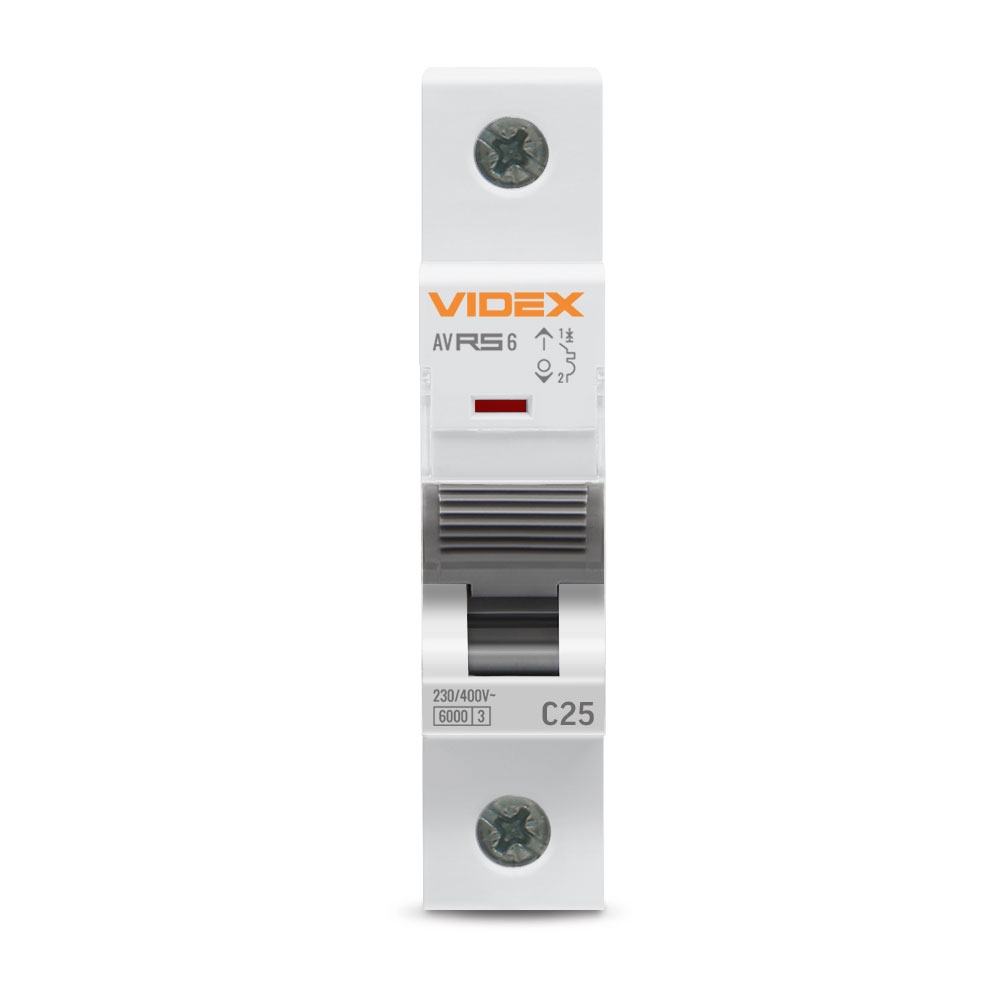 Автоматический выключатель Videx RESIST RS6 1p 25А С 6кА (VF-RS6-AV1C25) цена 149.00 грн - фотография 2