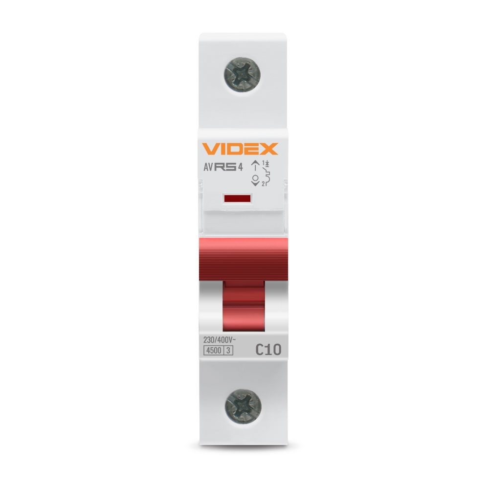 Автоматический выключатель Videx RESIST RS4 1p 10А С 4,5кА (VF-RS4-AV1C10) цена 99 грн - фотография 2