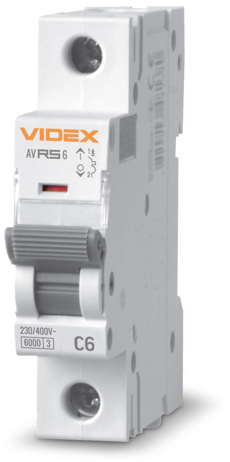 Автоматический выключатель Videx RESIST RS6 1p 6А С 6кА (VF-RS6-AV1C06)
