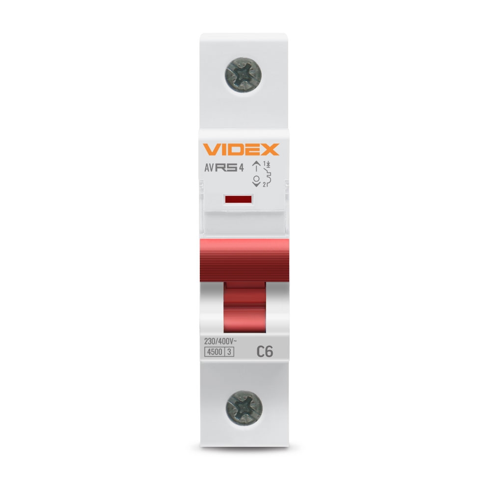 Автоматичний вимикач Videx RESIST RS4 1p 6А С 4,5кА (VF-RS4-AV1C06) ціна 113.00 грн - фотографія 2