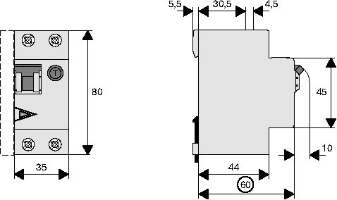 Eaton PFL6-10/1N/C/003 (286465) Габаритні розміри