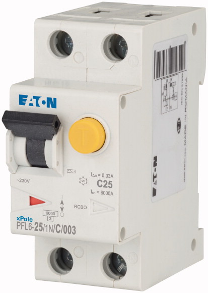 Диференціальний вимикач Eaton PFL6-25/1N/C/003 (286469) ціна 1819.49 грн - фотографія 2