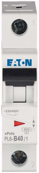 Автоматический выключатель Eaton PL6-B40/1 (286525) в интернет-магазине, главное фото
