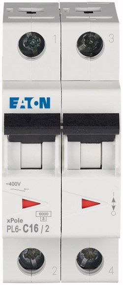 Характеристики автоматичний вимикач Eaton PL6-C16/2 (286567)
