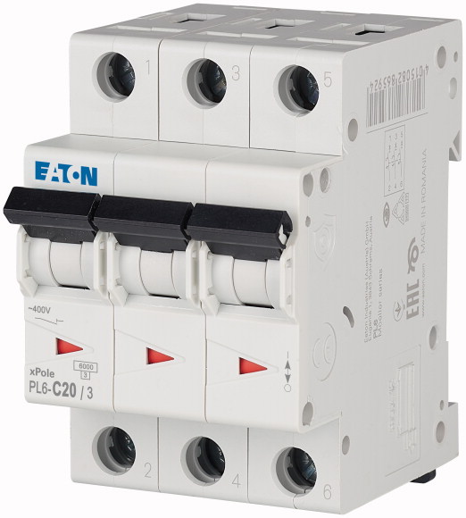 Автоматический выключатель Eaton PL6-C20/3 (286602) цена 828 грн - фотография 2
