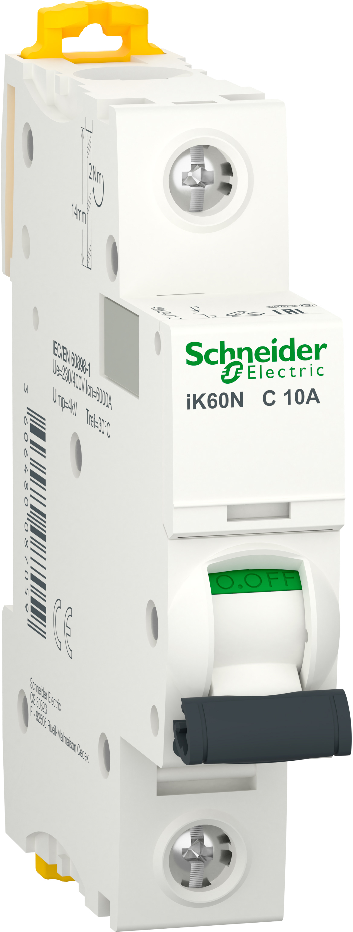 Автоматический выключатель Schneider Electric Acti9 IK60N Acti9 IK60N, 1P, 10A, C (A9K24110)