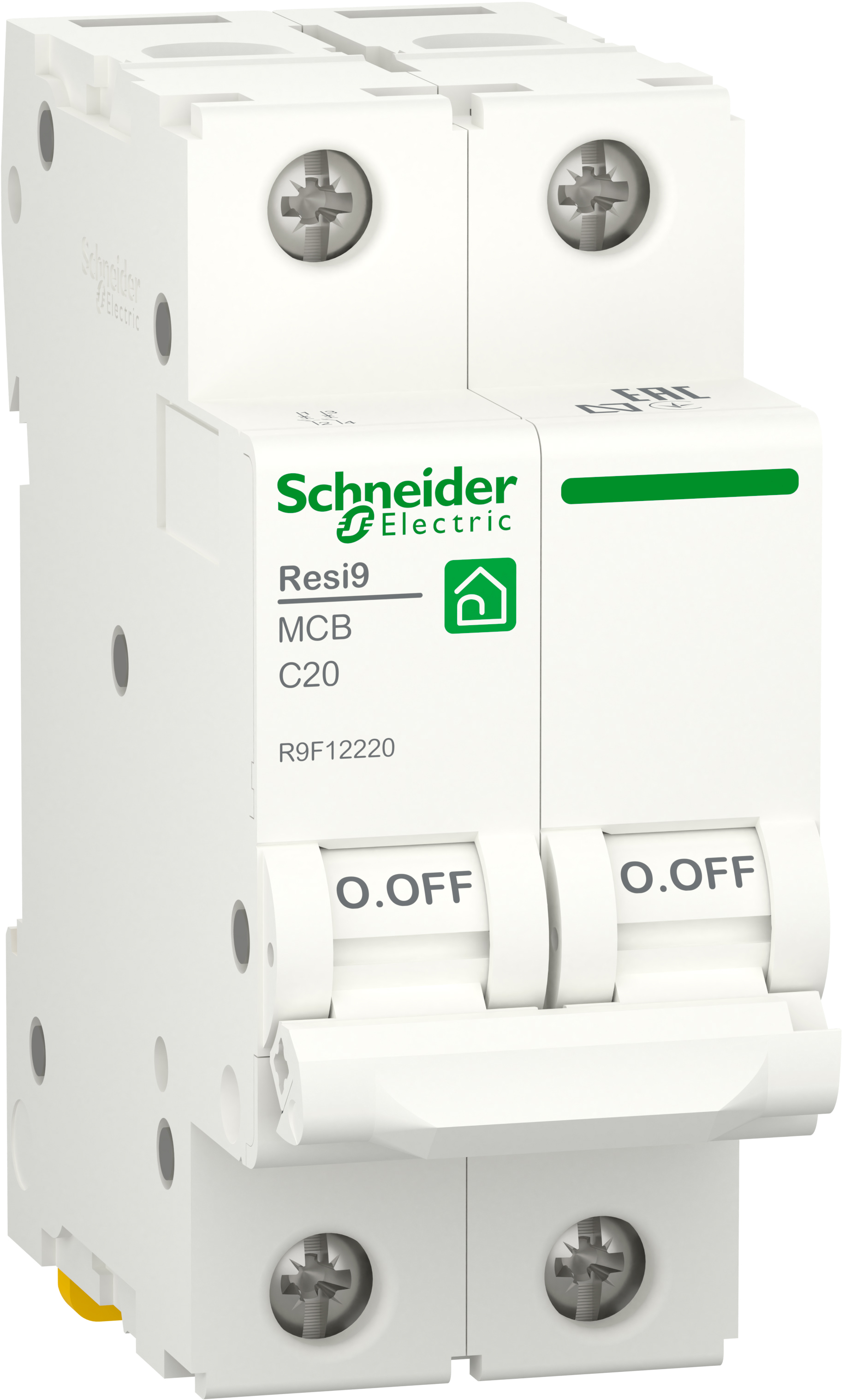 Автоматичний вимикач Schneider Electric RESI9 20 А, 2P, С, 6кА (R9F12220) в інтернет-магазині, головне фото