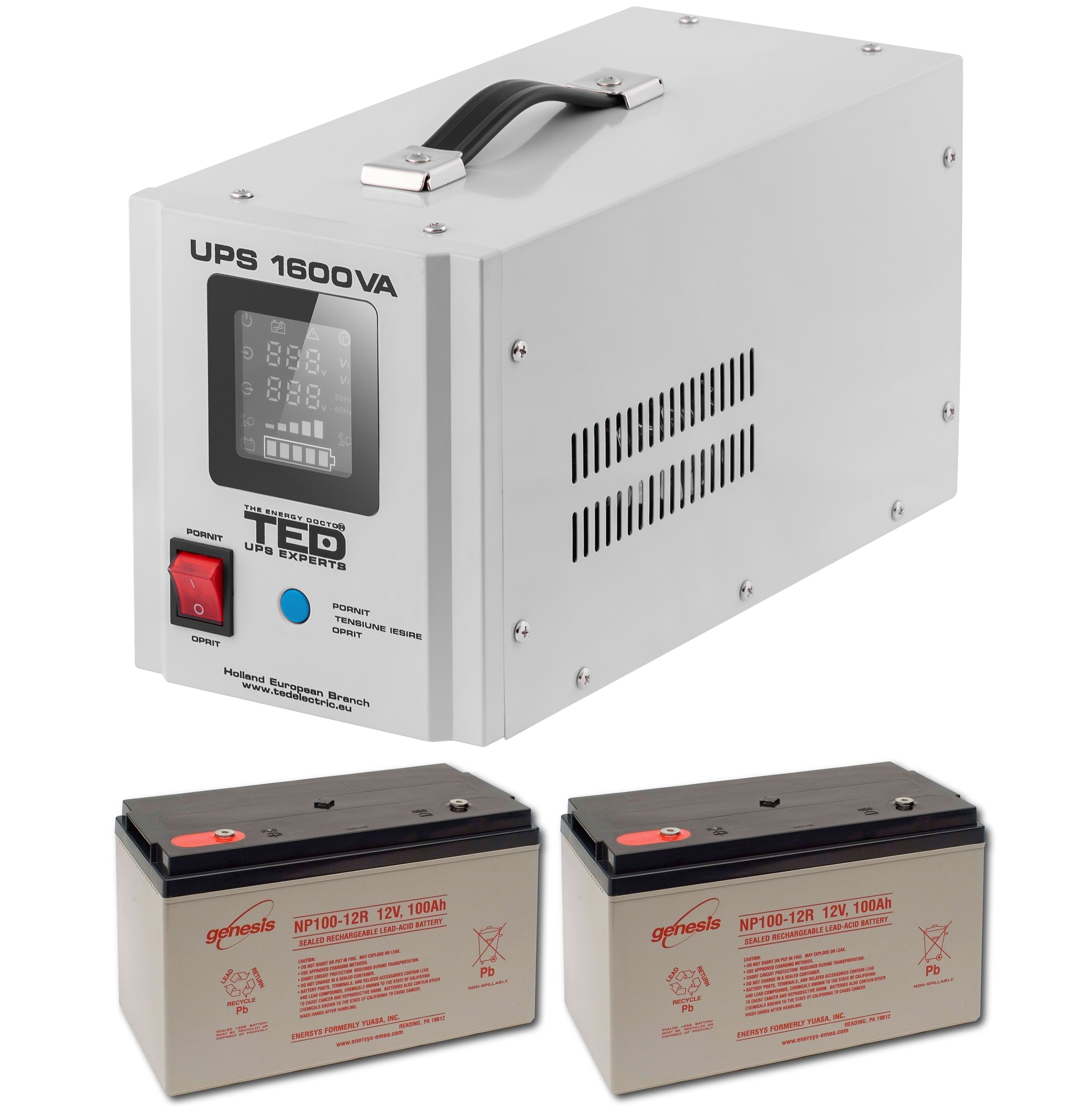 Комплект для резервного живлення TED Electric 1600VA UPS (TED000330) + АКБ 2шт. Genesis NP100-12