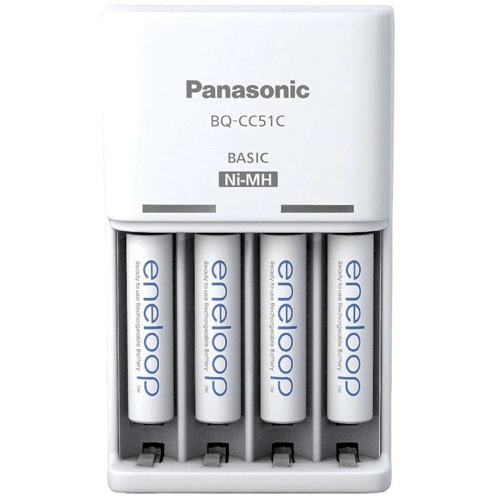Panasonic Basic Charger BQ-CC51 + Eneloop 4xAAA 800 mAh plastic free pack (K-KJ51MCD04E)