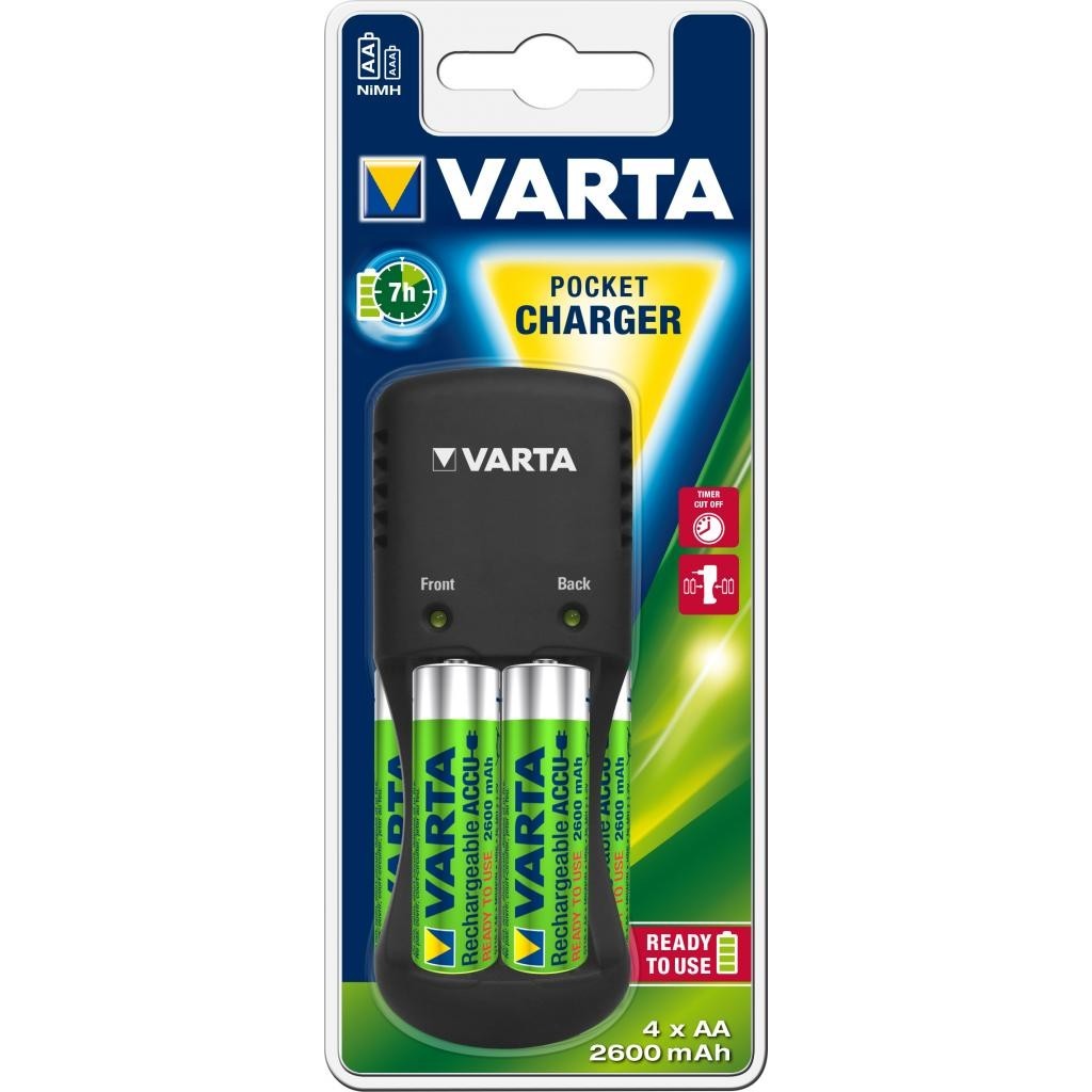 Інструкція зарядний пристрій Varta Pocket Charger + 4AA 2600 mAh NI-MH (57642101471)