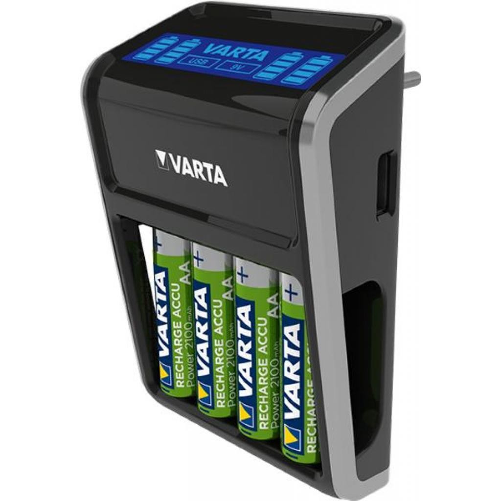 в продажу Зарядний пристрій Varta LCD Plug Charger+4xAA 2100 mAh (57687101441) - фото 3