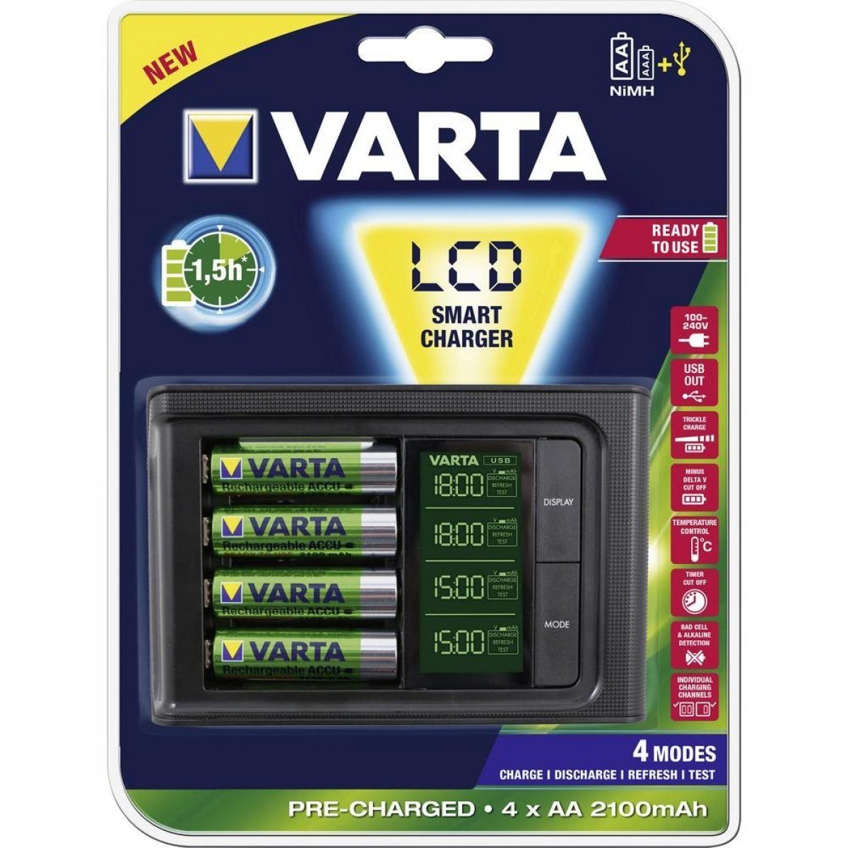 Зарядное устройство Varta LCD Smart Charger (57674101441) в интернет-магазине, главное фото
